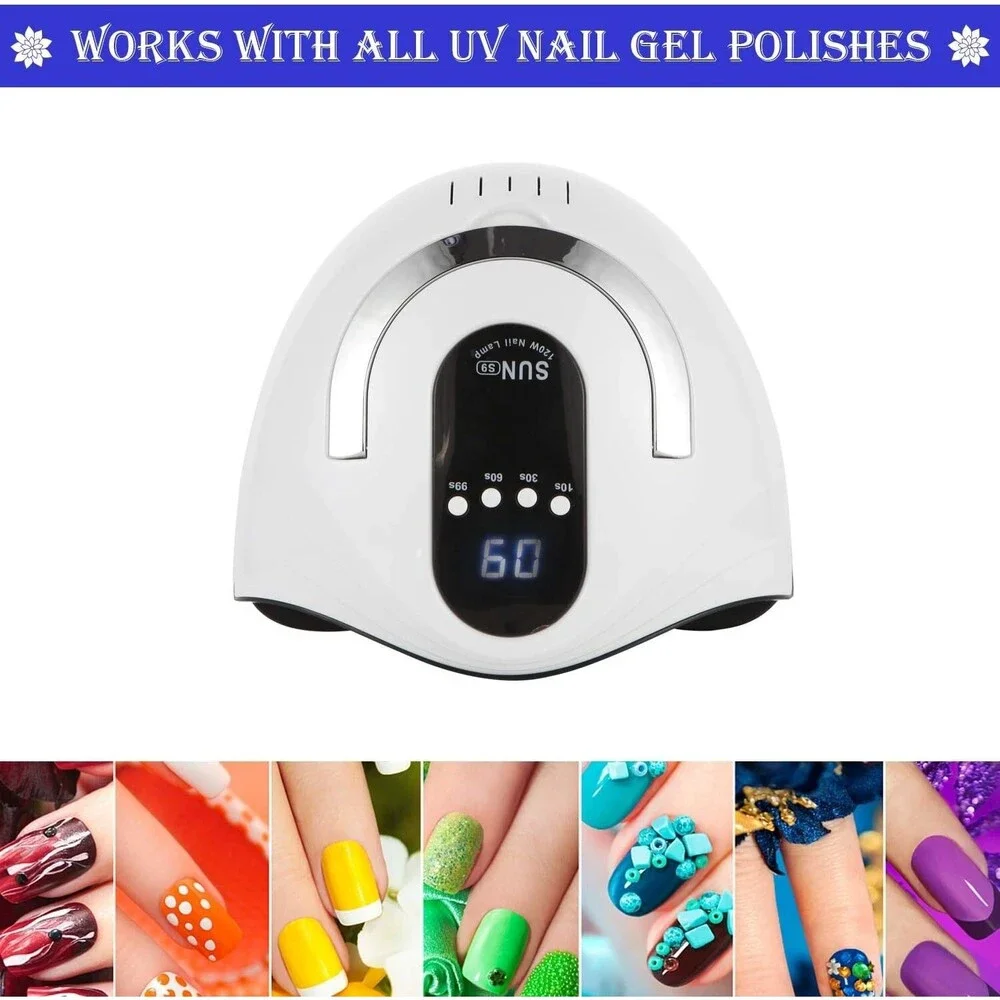 UV LED Nail Lamp 120W High Power Nail Dryer for Gel Nail Polish with 4 Timer Set